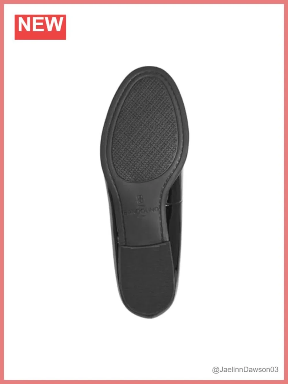 Bandolino Linzer Loafer Slip-On Almond Toe Faux Patent Leather Block Heel Tassel
